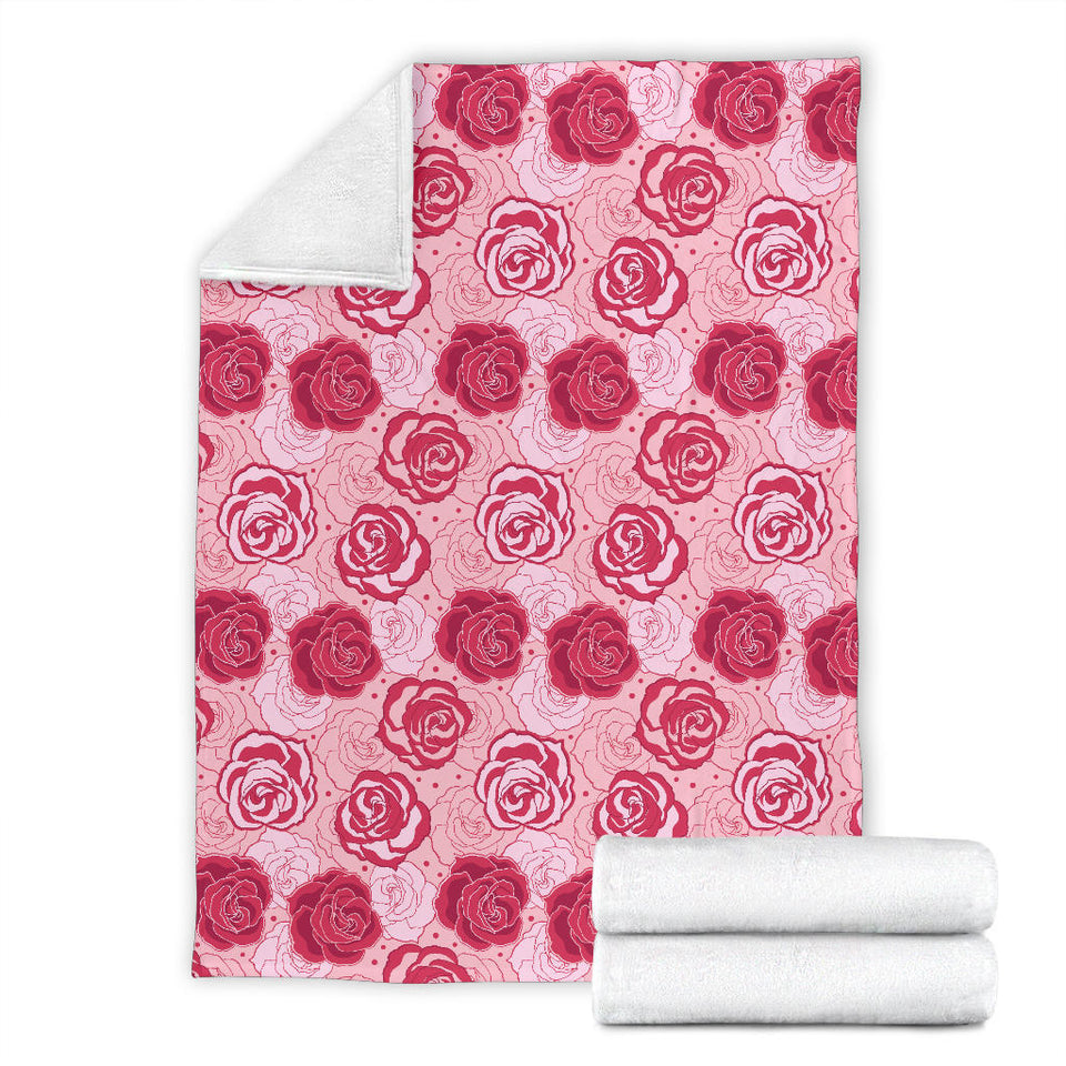 Rose Pattern Print Design 02 Premium Blanket