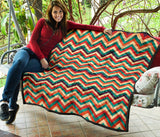 Zigzag  Chevron Colorful Pattern Premium Quilt