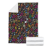 Music Notes Pattern Print Design 02 Premium Blanket