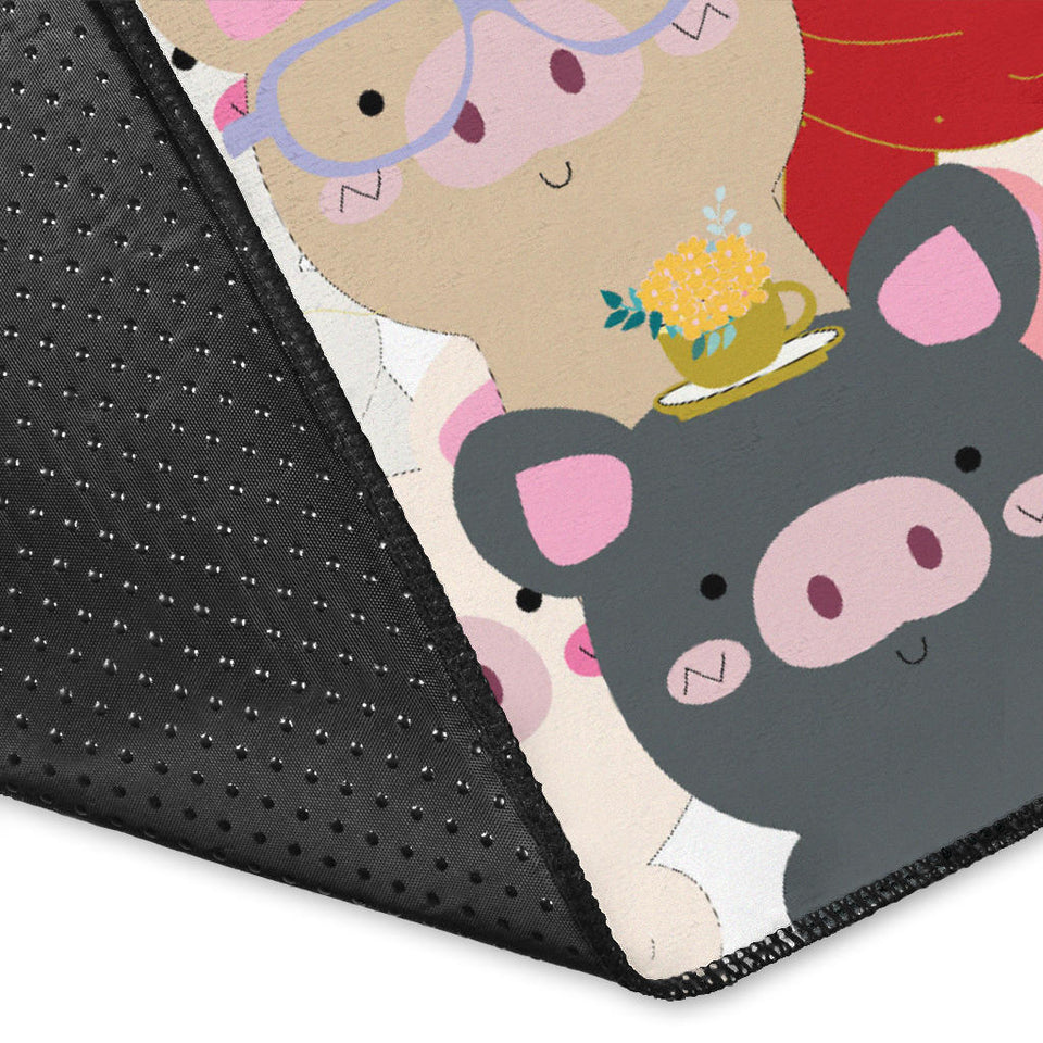 Pig Pattern Print Design 02 Area Rug