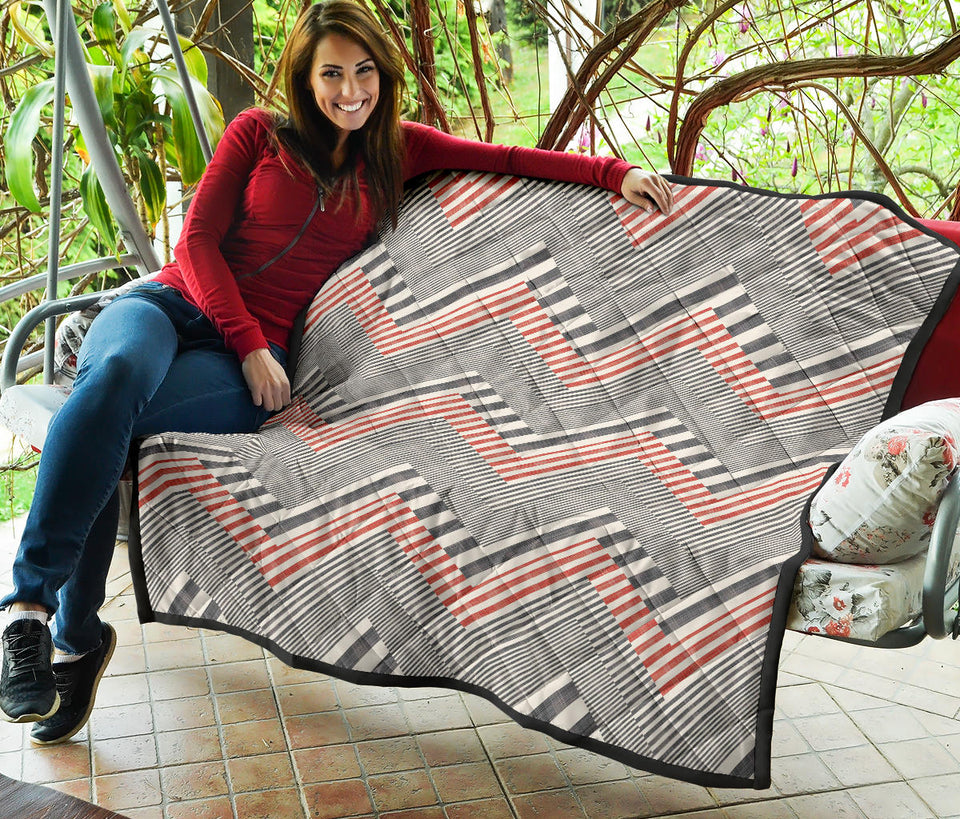 Zigzag Chevron Striped Pattern Premium Quilt