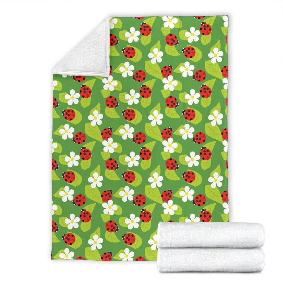 Ladybug Pattern Print Design 01 Premium Blanket