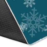 Snowflake Pattern Dark Background Area Rug
