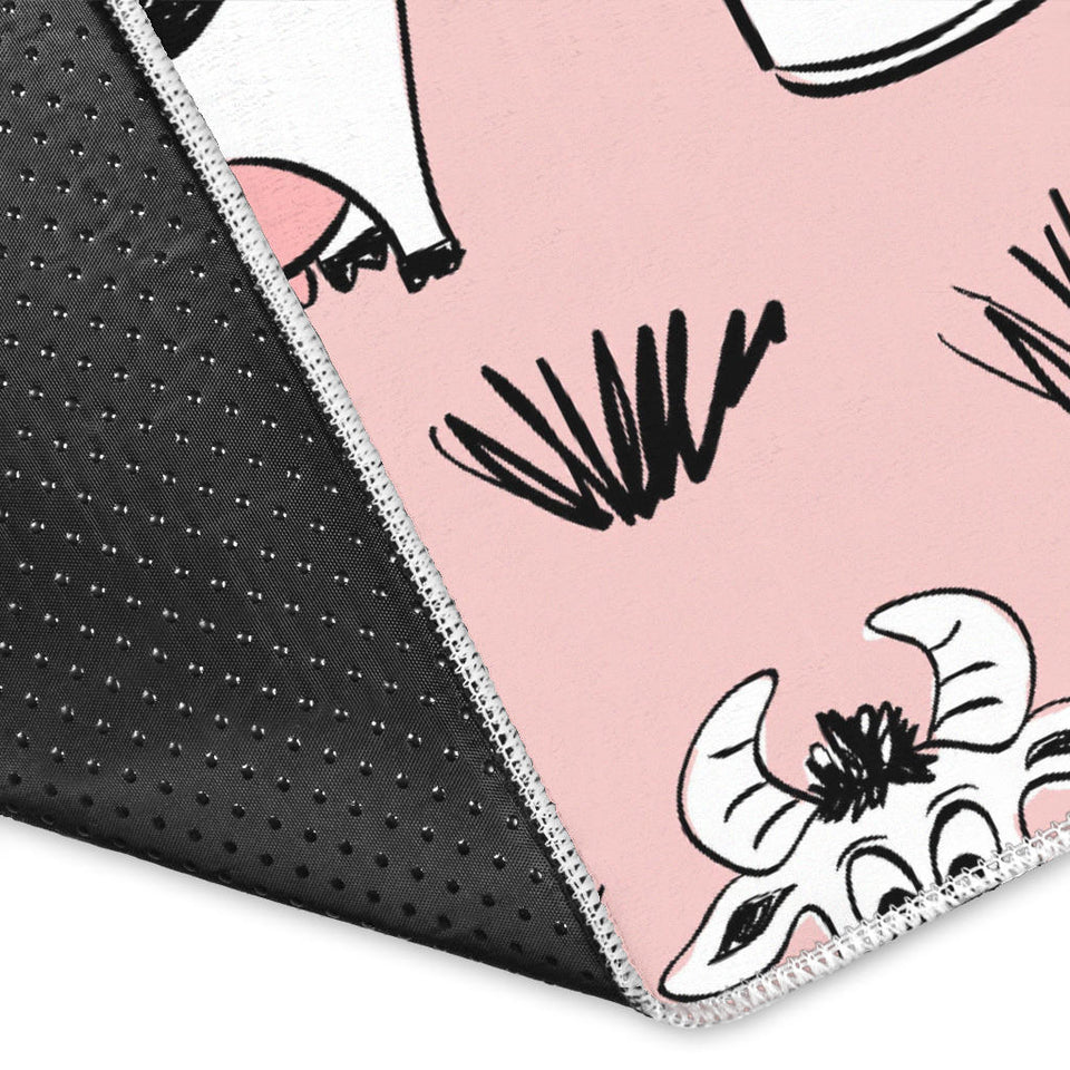 Cows Milk Product Pink Background Area Rug