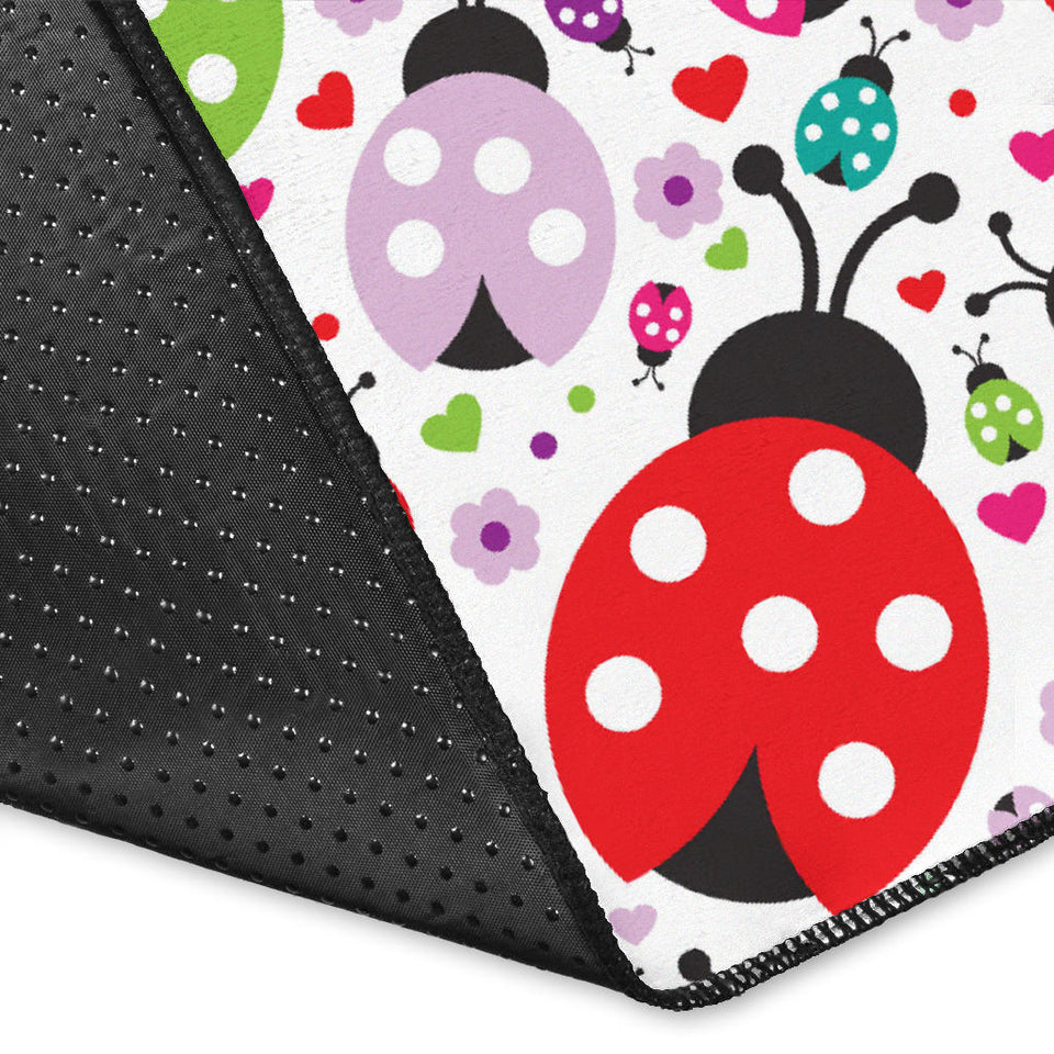 Ladybug Pattern Print Design 03 Area Rug