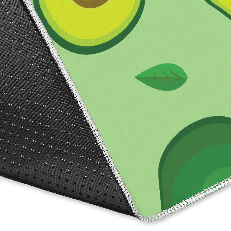 Avocado Pattern Green Background Area Rug