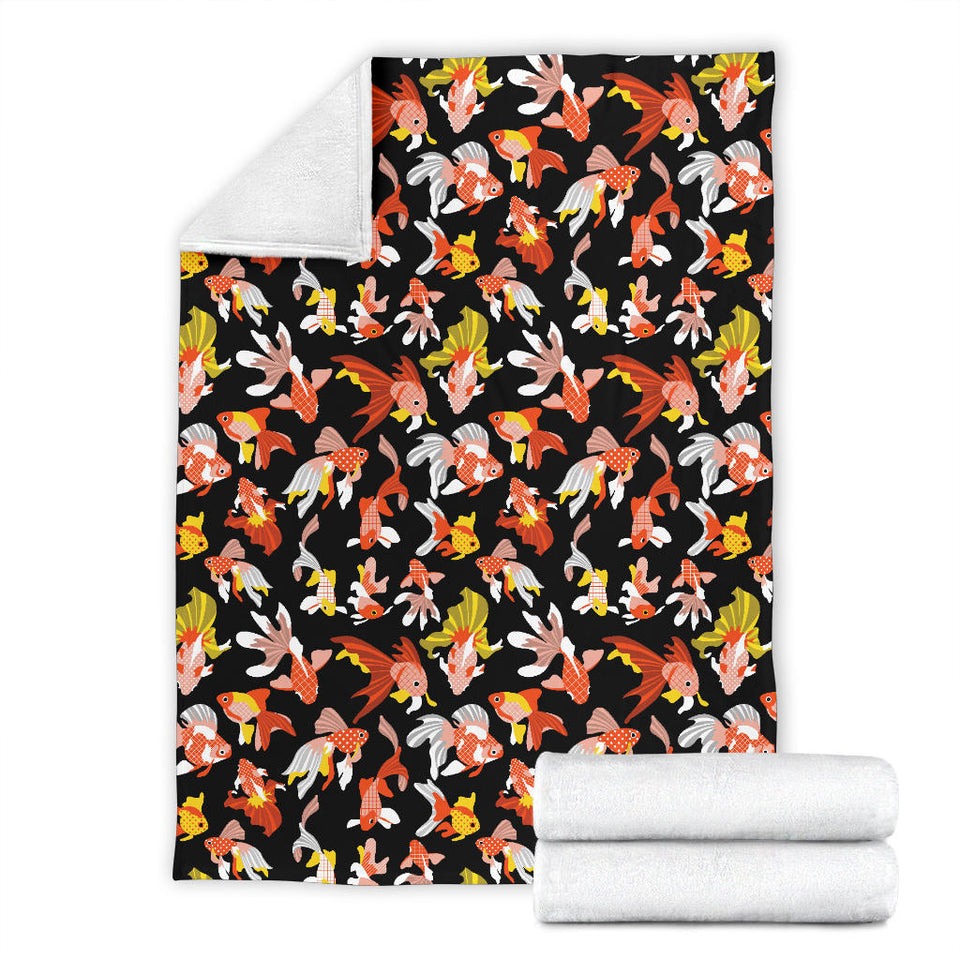 Goldfish Pattern Print Design 03 Premium Blanket