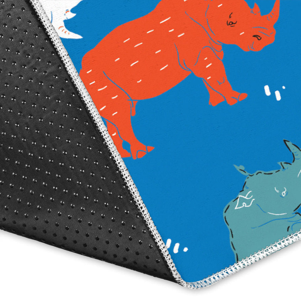 Colorful Rhino Pattern Area Rug
