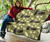 Eggplant Pattern Print Design 02 Premium Quilt