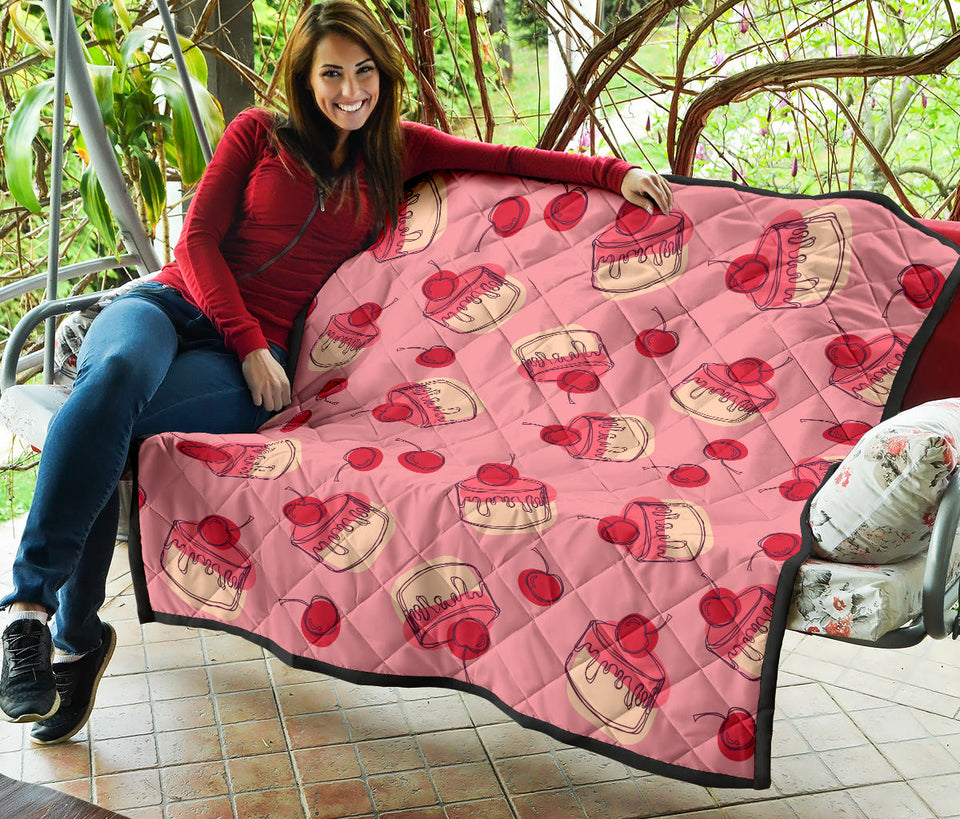 Cake Cherry Pattern Premium Quilt