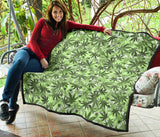 Canabis Marijuana Weed Pattern Print Design 01 Premium Quilt