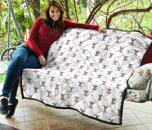 Greyhound Pattern Print Design 05 Premium Quilt