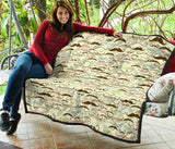Mustache Beard Pattern Print Design 01 Premium Quilt