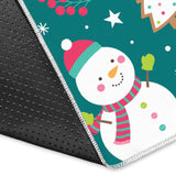 Snowman Bird Decorative Elements Christmas Pattern Area Rug