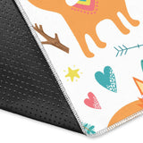 Cute Tribal Fox Pattern Area Rug