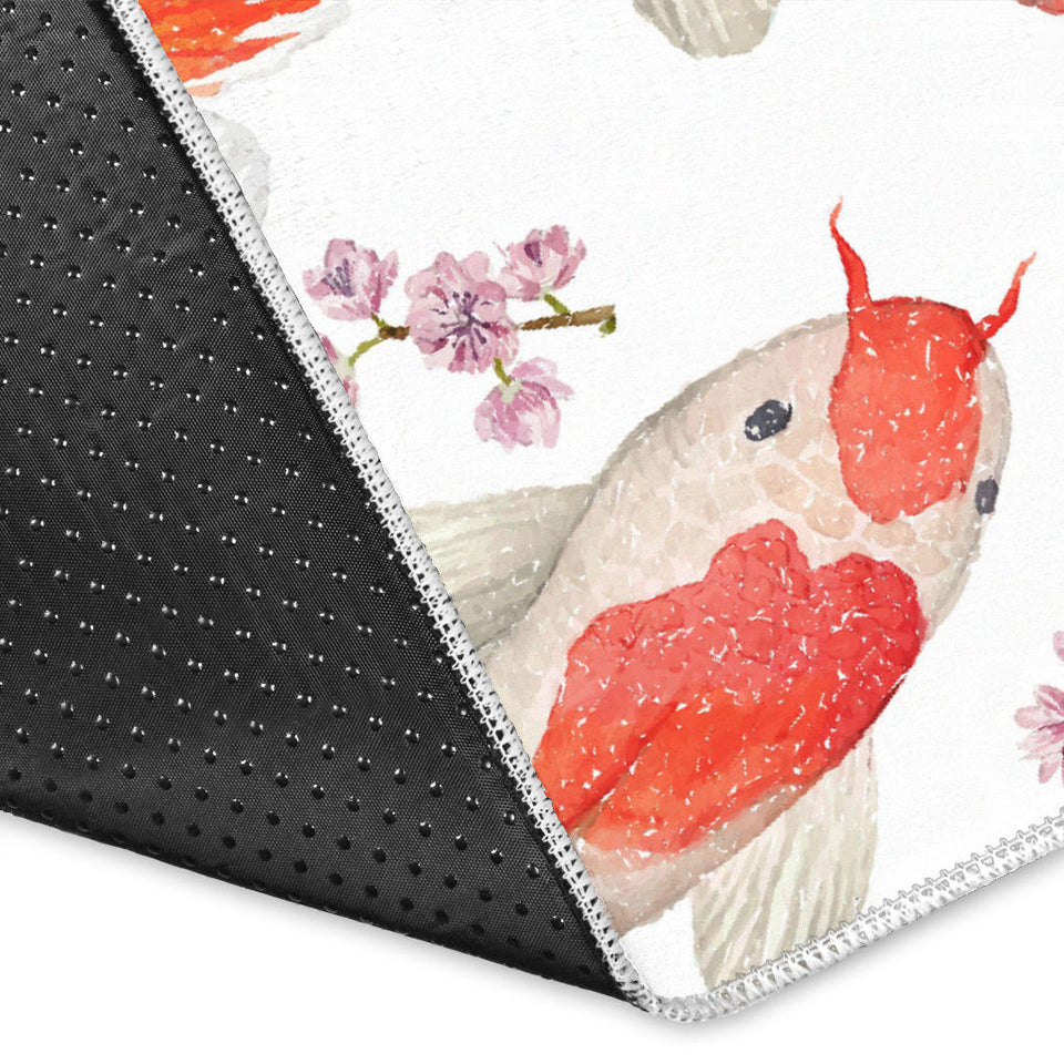 Watercolor Koi Fish Carp Fish Pattern Area Rug