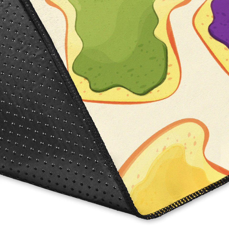 Bread Toast Pattern Print Design 02 Area Rug