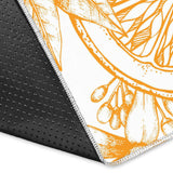 Hand Drawn Orange Fruit Pattern Area Rug