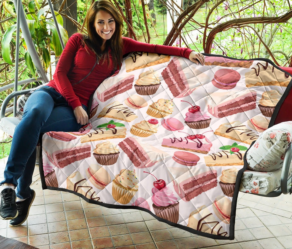 Cake Cupcake Sweets Pattern Premium Quilt