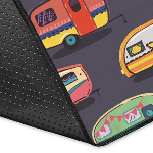 Camper Van Pattern Print Design 02 Area Rug