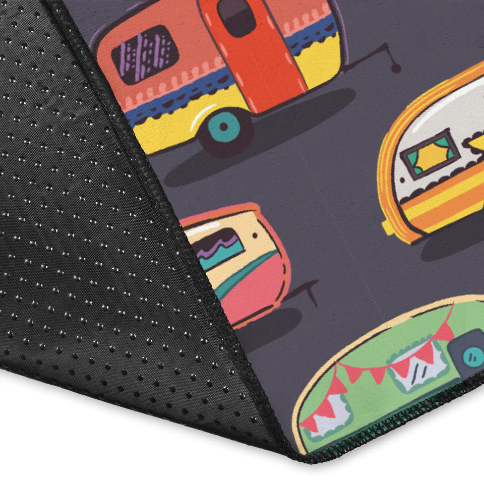 Camper Van Pattern Print Design 02 Area Rug