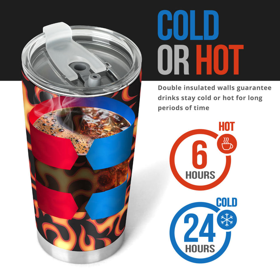 Fire Flame Dark Pattern Tumbler