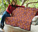 Gear Pattern Print Design 04 Premium Quilt