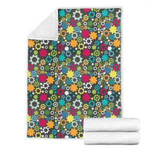 Gear Pattern Print Design 03 Premium Blanket