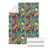 Gear Pattern Print Design 03 Premium Blanket