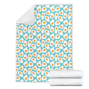 Fried Eggs Pattern Print Design 04 Premium Blanket