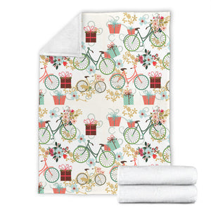 Bicycle Pattern Print Design 05 Premium Blanket