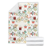Bicycle Pattern Print Design 05 Premium Blanket