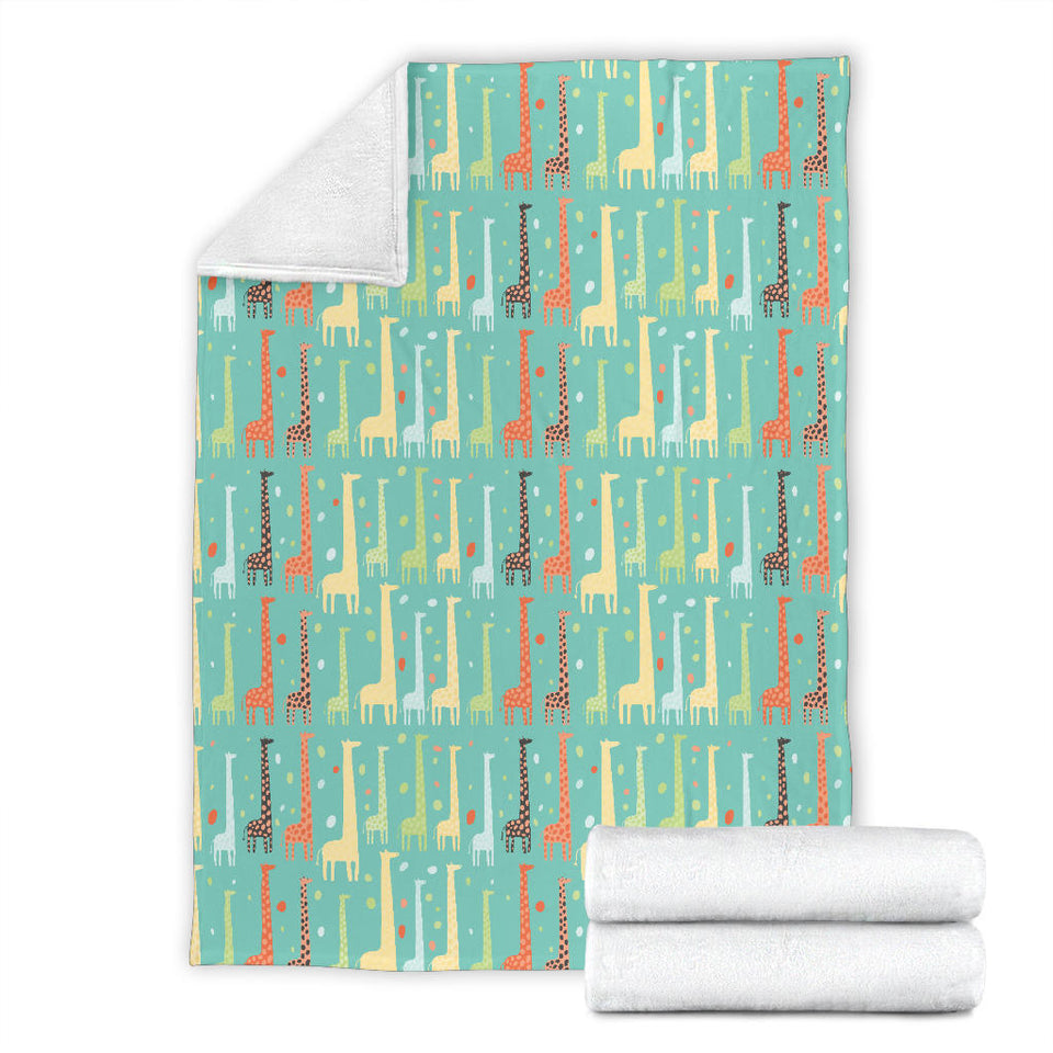 Giraffe Pattern Print Design 01 Premium Blanket