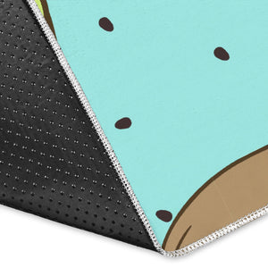 Kiwi Blue Background Area Rug
