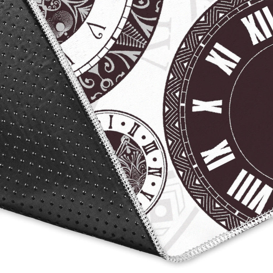 Classic Vintage Clock Pattern Area Rug