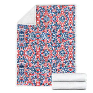 Eiffel Tower Pattern Print Design 02 Premium Blanket