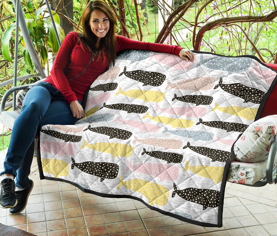 Whale Dot Pattern Premium Quilt