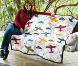 Airplane Star Cloud Colorful Premium Quilt