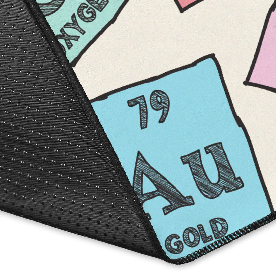 Chemistry Periodic Table Pattern Print Design 02 Area Rug