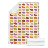 Hippopotamus Pattern Print Design 01 Premium Blanket