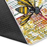 Cool Bee Honeycomb Leaves Pattern Area Rug