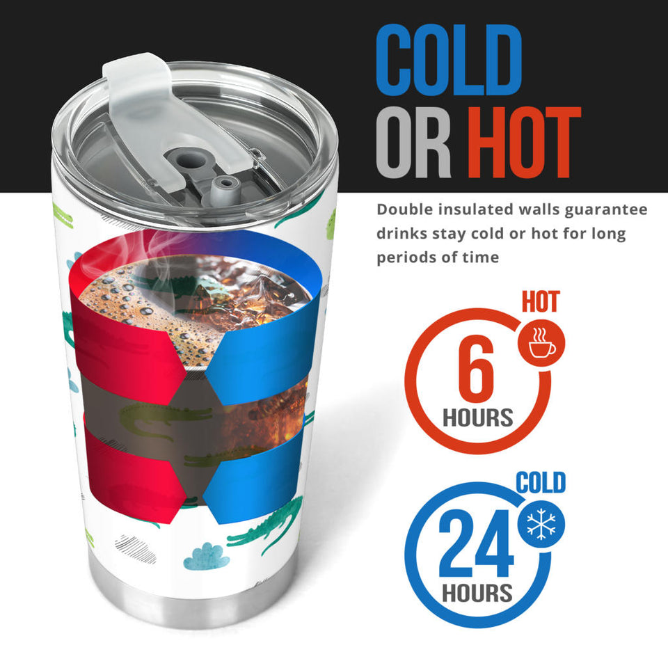 Watercolor Crocodile Pattern Tumbler