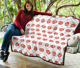 Daruma Japanese Wooden Doll Pattern Premium Quilt
