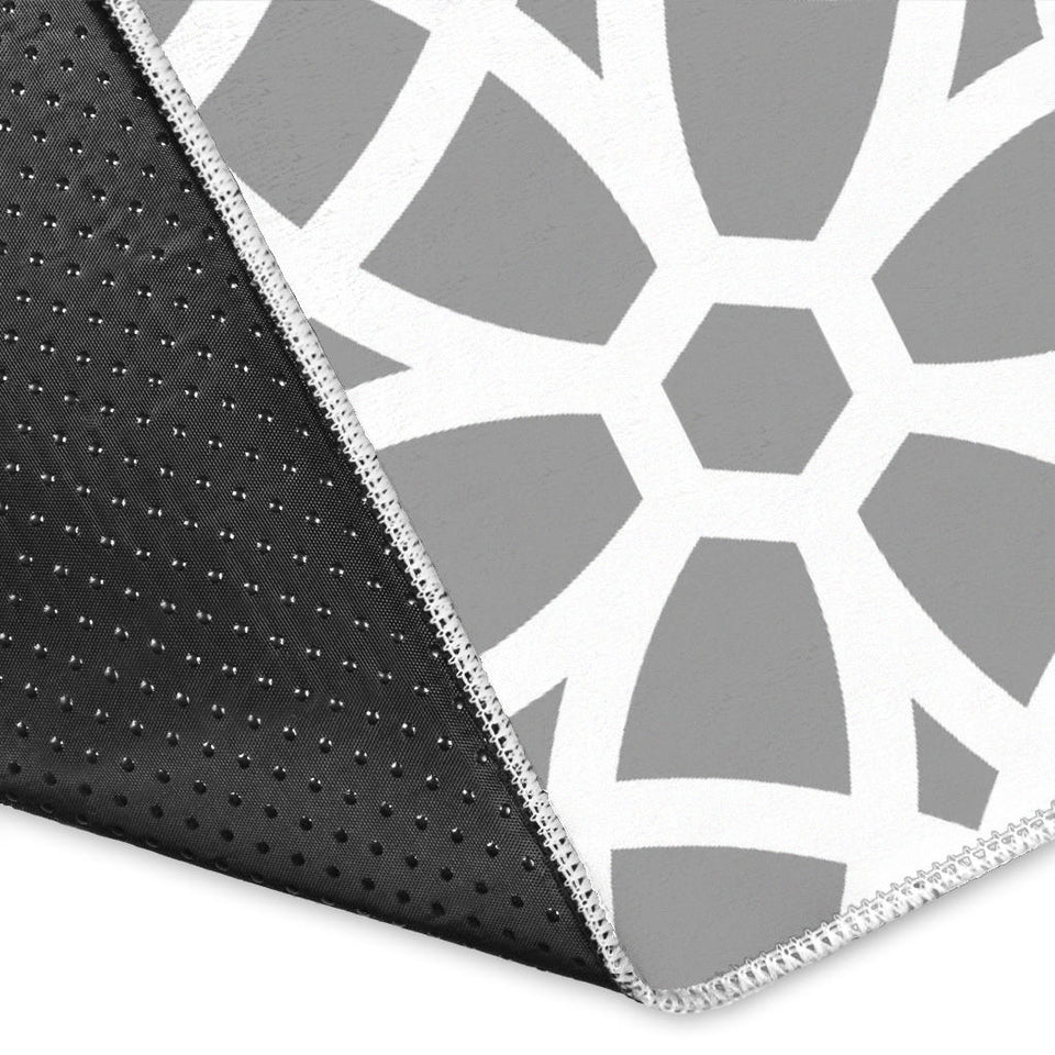 Arabic Gray Pattern Area Rug
