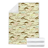 Mustache Beard Pattern Print Design 01 Premium Blanket