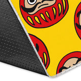 Daruma Japanese Wooden Doll Yellow Background Area Rug