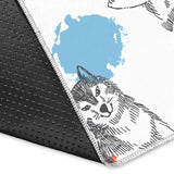 Siberian Husky And Colorful Circle Pattern Area Rug