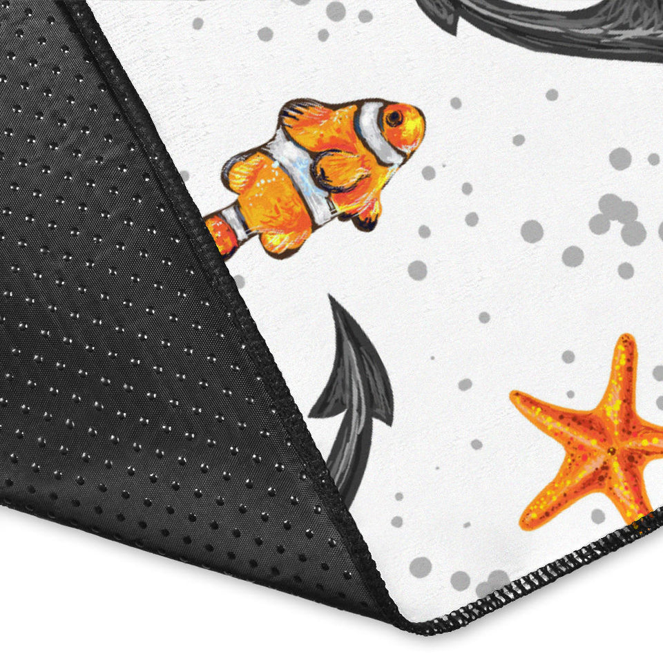 Clown Fish Pattern Print Design 02 Area Rug