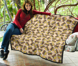 Hamburger Pattern Print Design 01 Premium Quilt