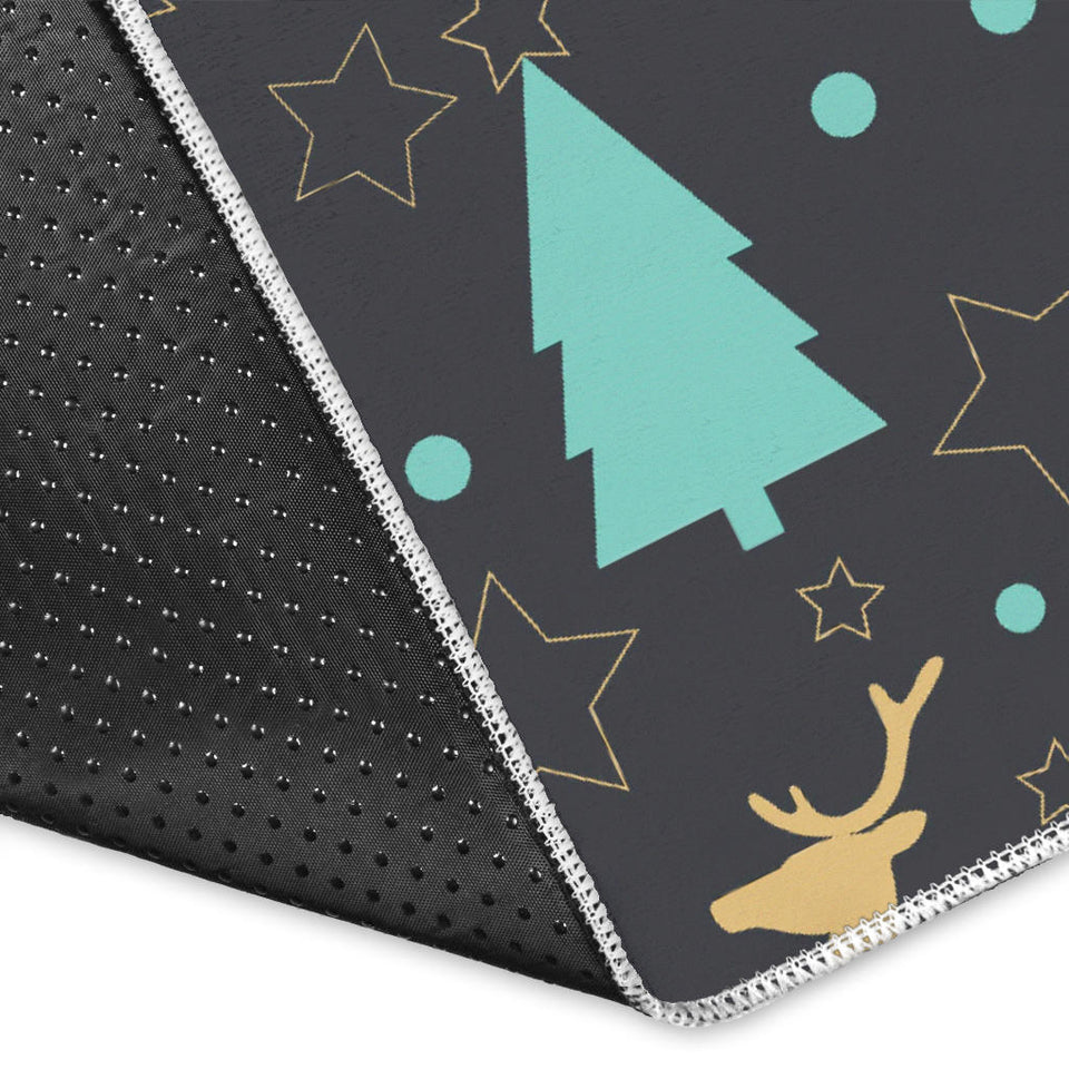 Deers Star Tree Pattern Area Rug